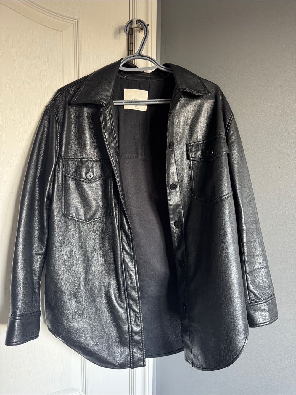 WILFRED GANNA BLACK LEATHER JACKET